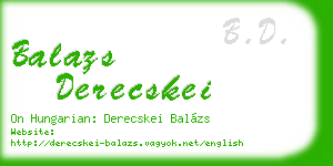 balazs derecskei business card